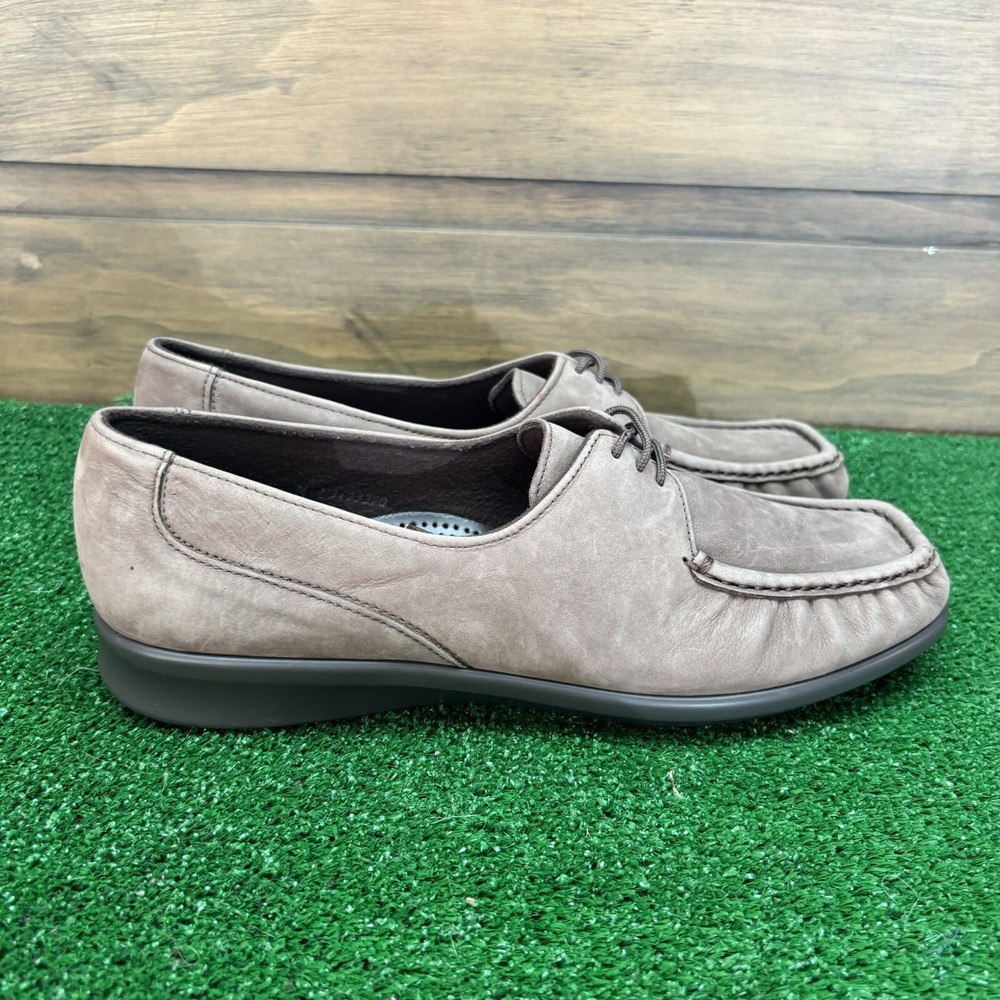SAS Petra lace up truffle nubuck suede comfort moccasins women Size 10.5 M EUC - Picture 7 of 16